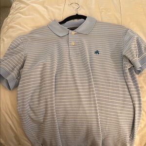 Men's Blue Striped Polo Shirt